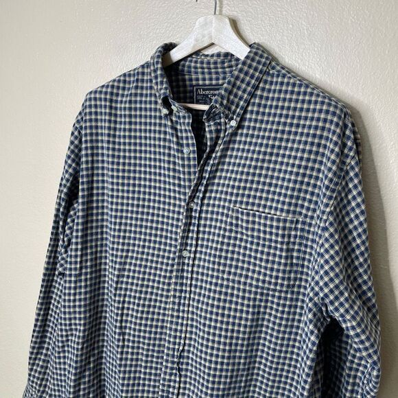 Abercrombie&Fitch Shirt Mens XL Button 
Down Pocket Long Sleeve Plaid Cotton - Picture 2 of 9